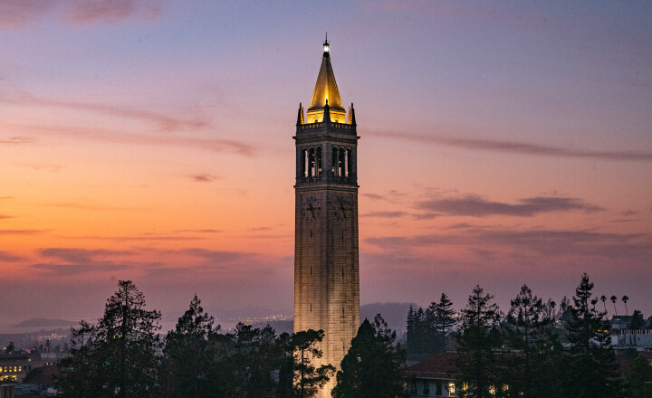 campanile at dusk