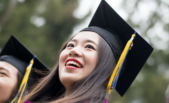 women with graduation cap 