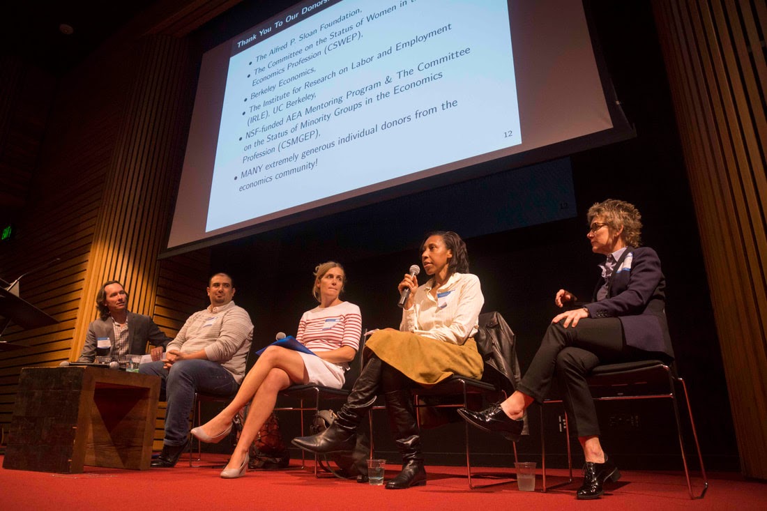 People on stage The inaugural Summit for Diversity in Economics